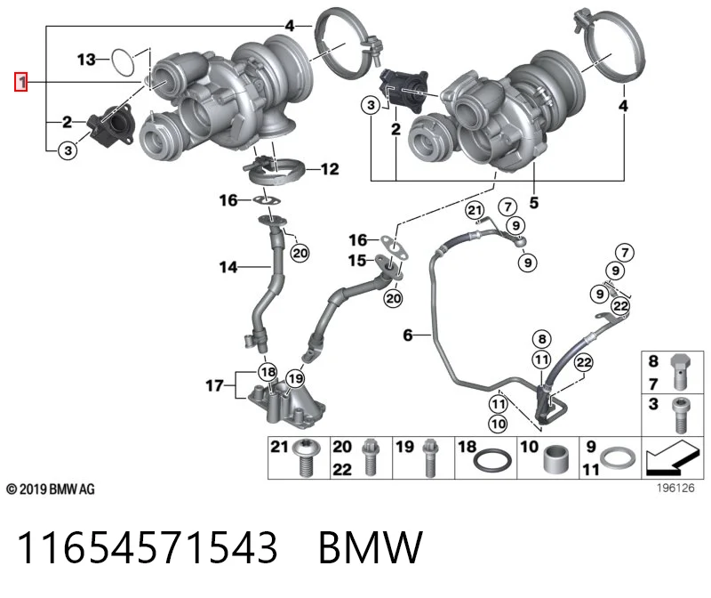 11654571543 BMW Turbo para motor