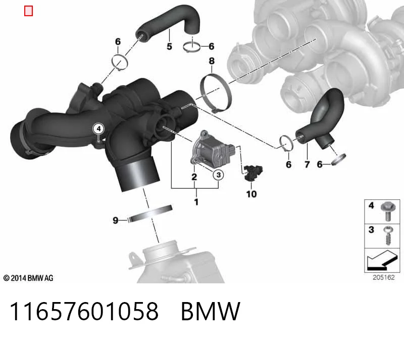 11657601058 BMW Válvula solenoide de control de presión de sobrealimentación