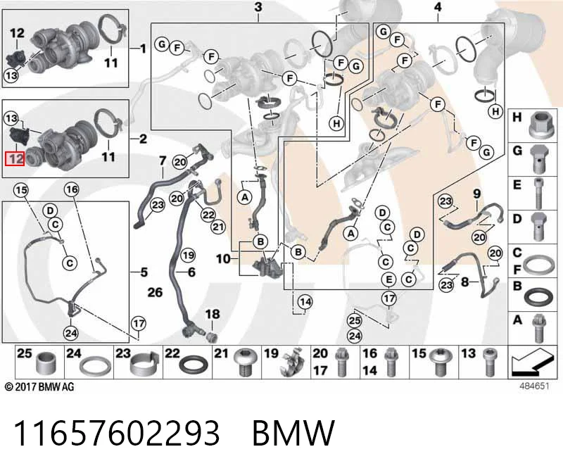 11657602293 BMW Válvula solenoide de control de presión de sobrealimentación
