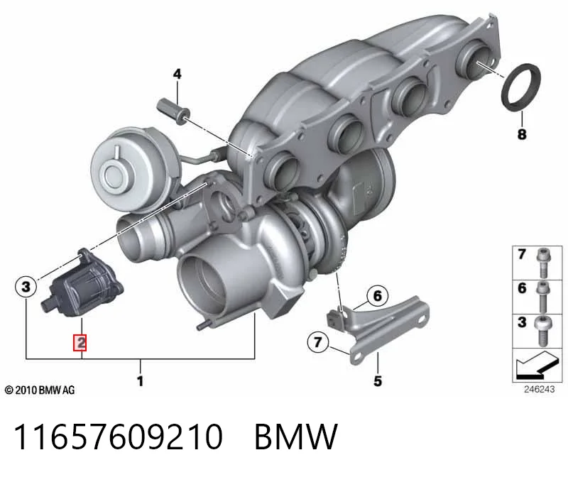 11657609210 BMW Válvula solenoide de control de presión de sobrealimentación