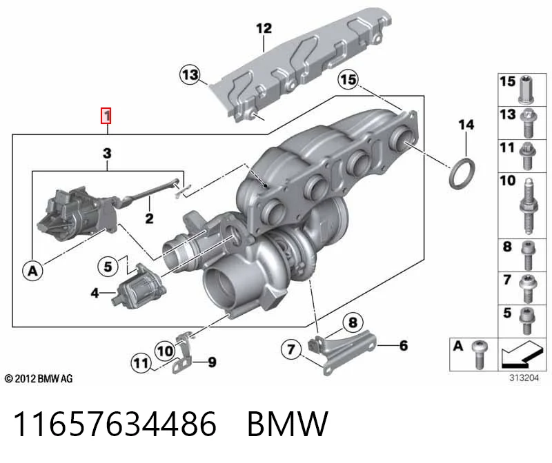 11657634486 BMW Turbo para motor