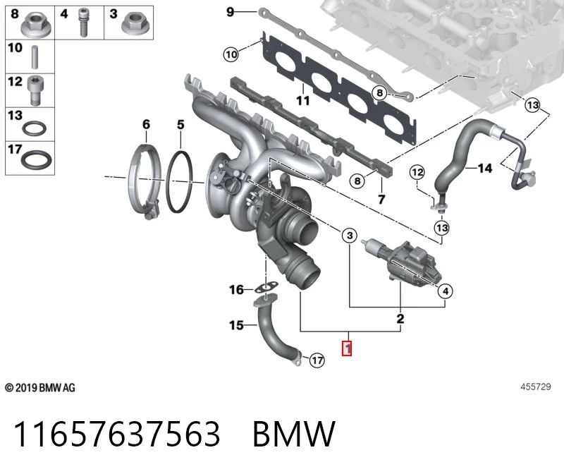 11657637563 BMW Turbo para motor