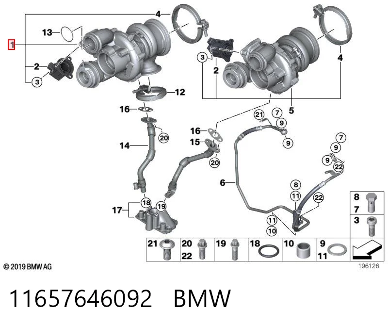 11657646092 BMW Turbo para motor