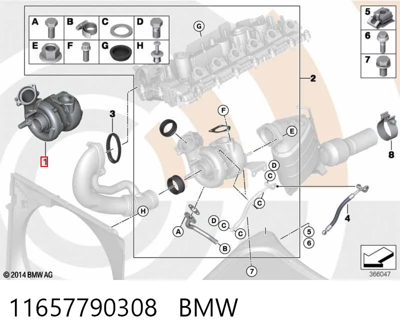 11657790308 BMW Turbo para motor