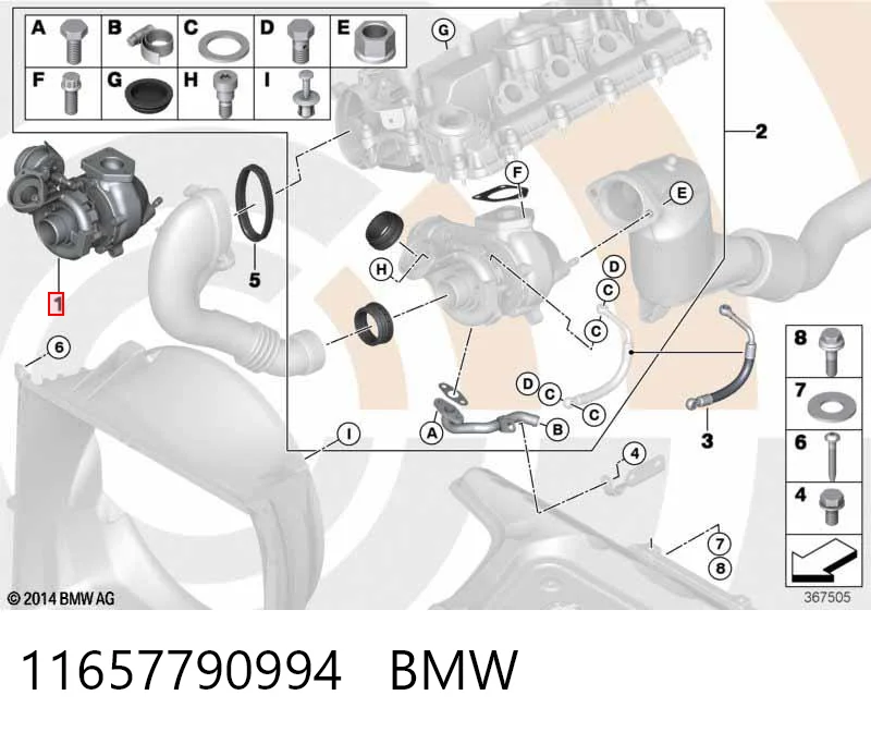 11657790994 BMW Turbo para motor