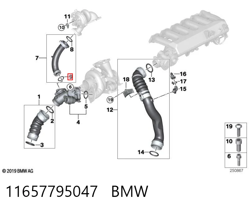 11657795047 BMW Junta de tapa del tubo de llenado de aceite