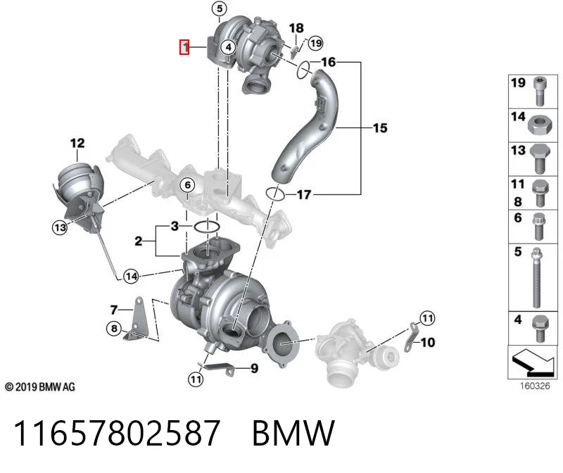 11657802587 BMW Turbo para motor