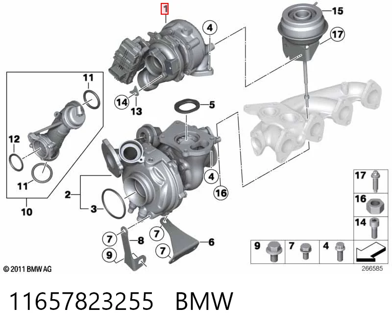 11657823255 BMW Turbo para motor
