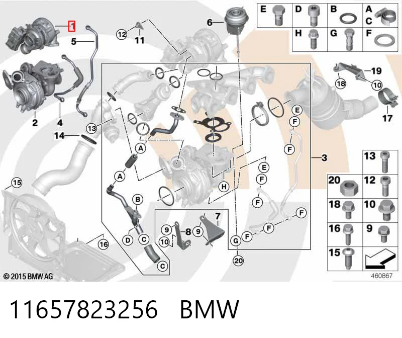 11657823256 BMW Turbo para motor