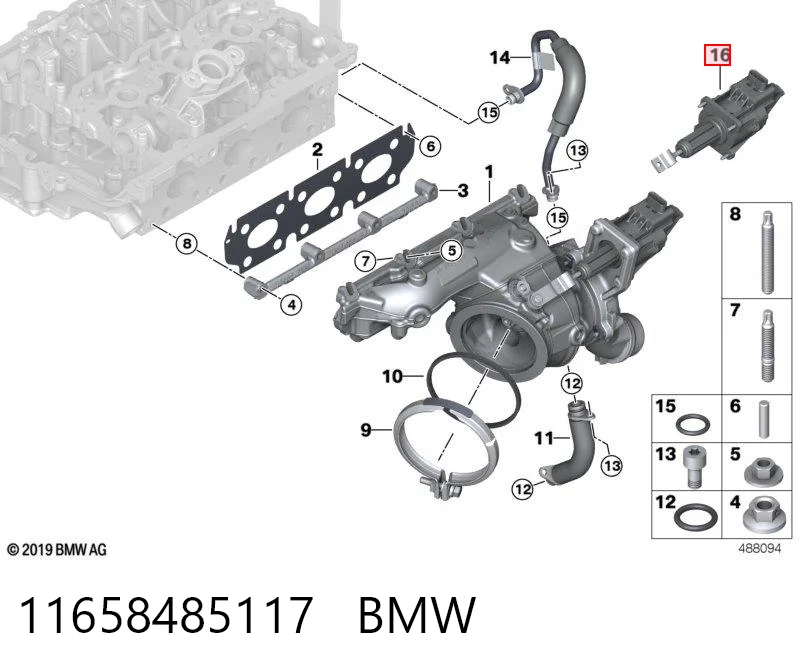 11658485117 BMW Válvula de regulación para aire de admisión