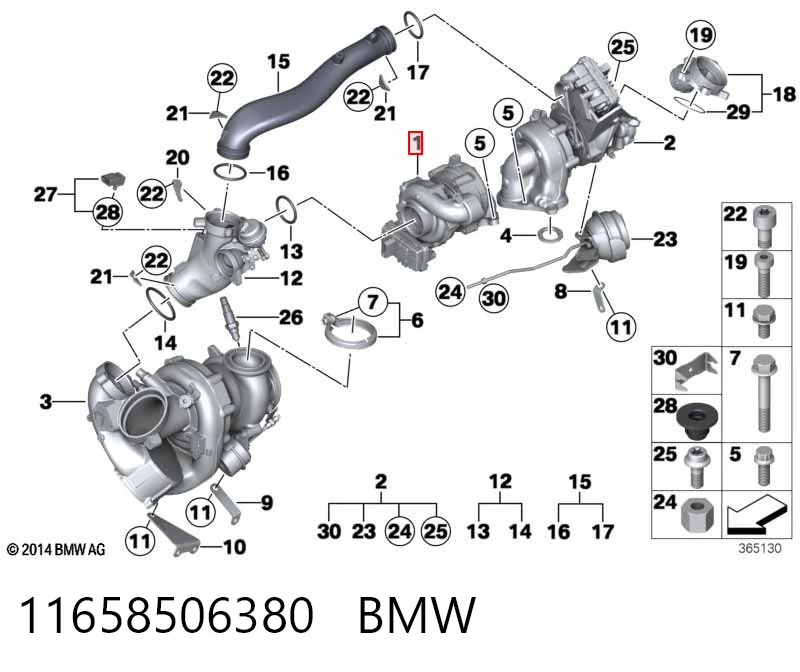 11658506380 BMW Turbo para motor