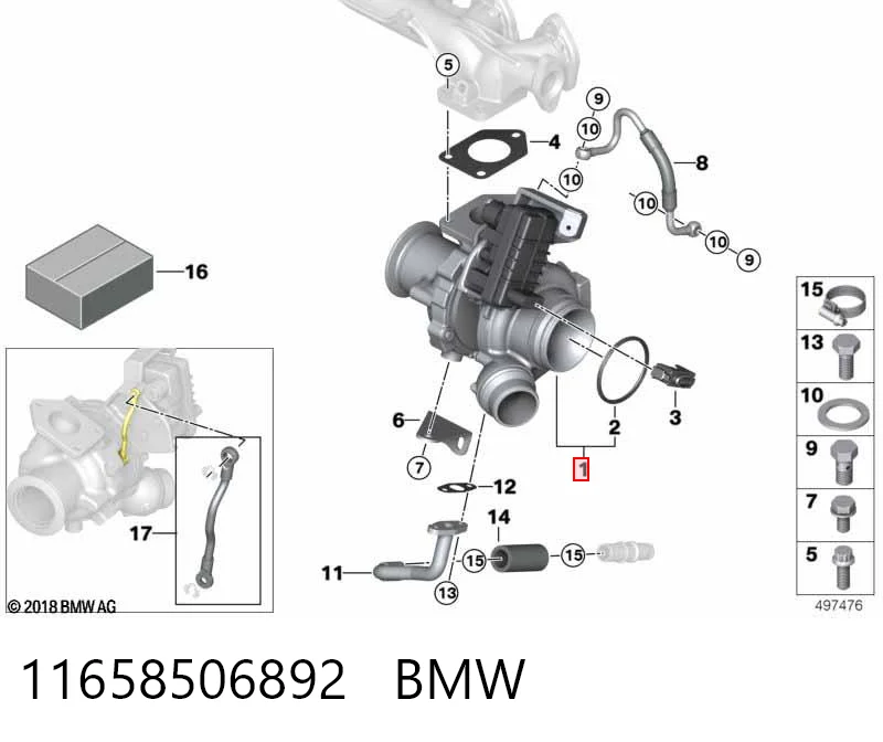 11658506892 BMW Turbo para motor