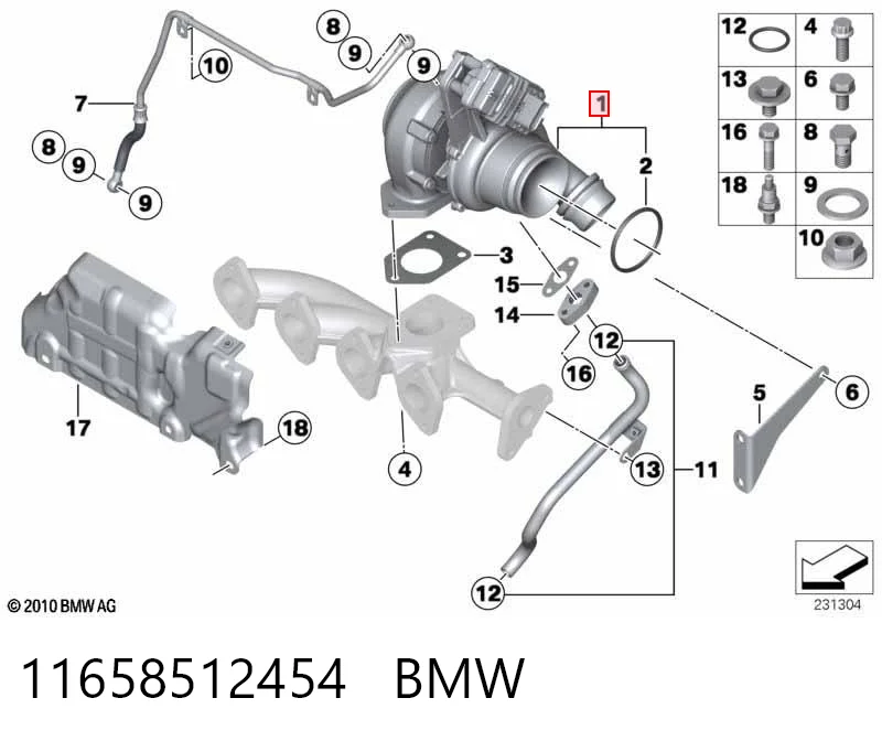 11658512454 BMW Turbo para motor