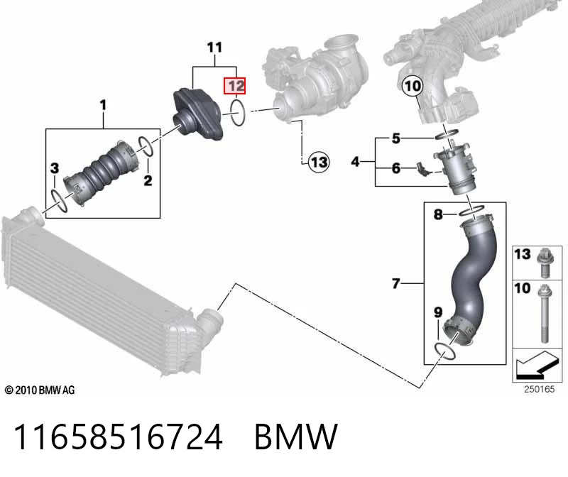 11658516724 BMW Junta de tapa del tubo de llenado de aceite