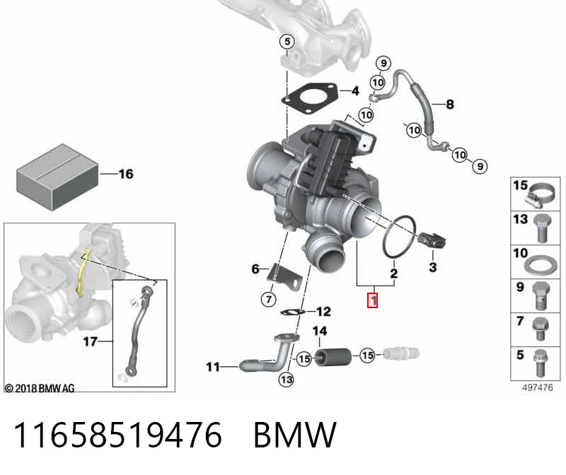 11658519476 BMW Turbo para motor