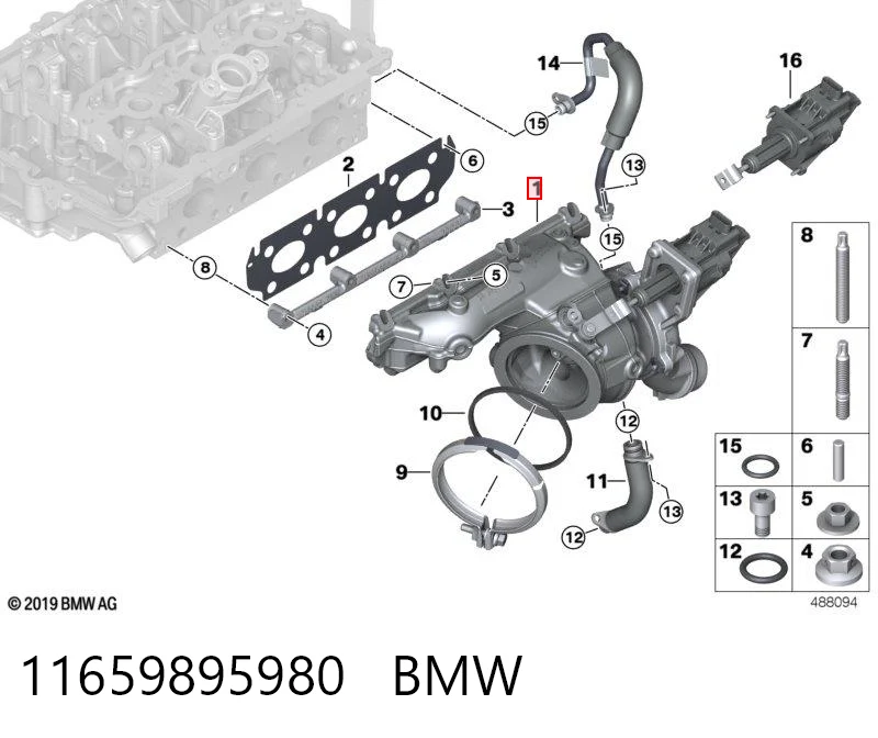 11659895980 BMW Turbo para motor