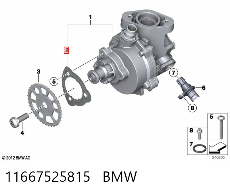 11667525815 BMW Junta de la bomba de vacío