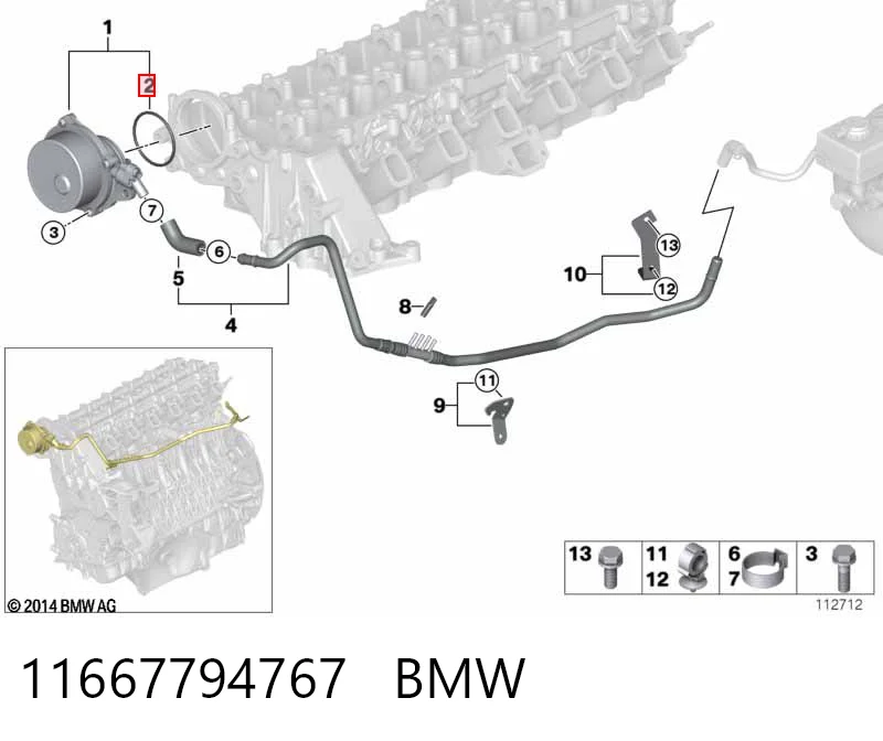 11667794767 BMW Junta de la bomba de vacío