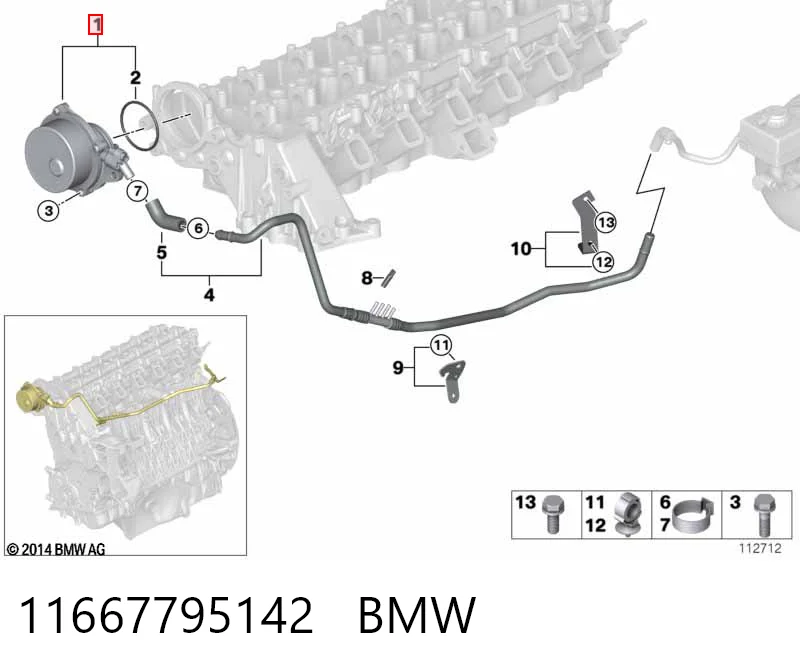 11667795142 BMW Bomba de vacío de frenado
