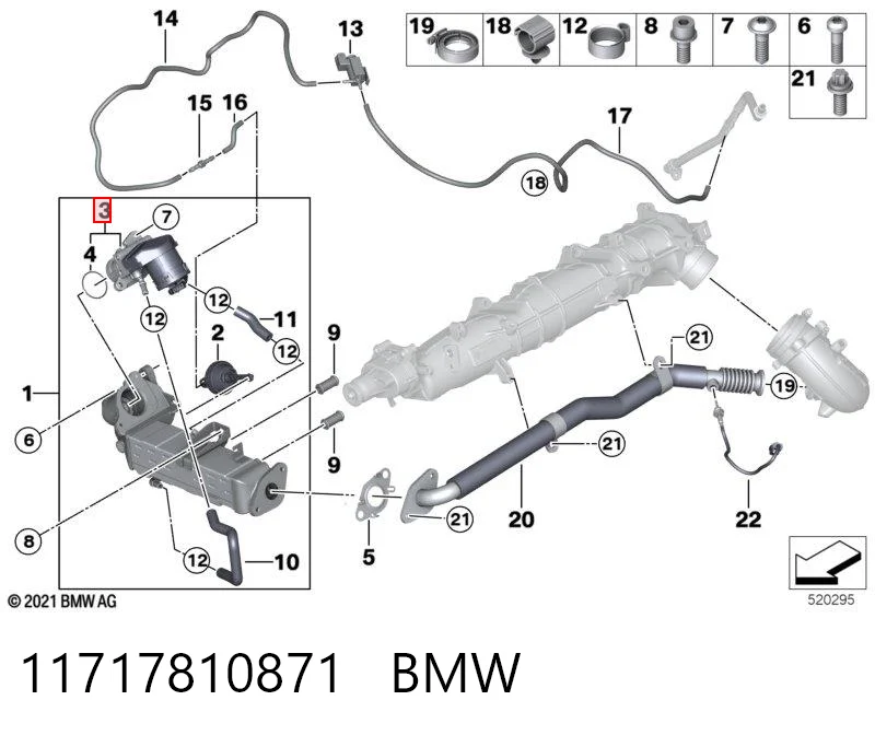 11717810871 BMW Válvula EGR