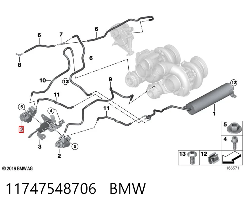 11747548706 BMW Válvula solenoide de control de presión de sobrealimentación