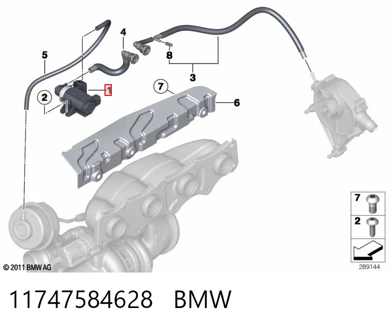 11747584628 BMW Válvula solenoide de control de presión de sobrealimentación