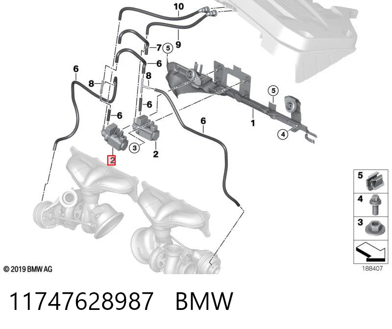 11747628987 BMW Válvula solenoide de control de presión de sobrealimentación