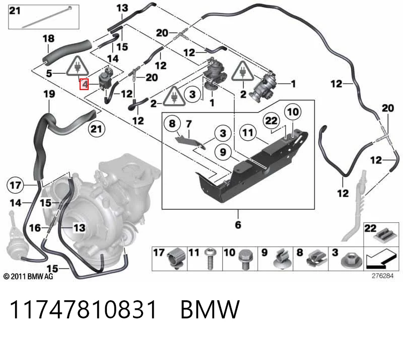 11747810831 BMW Válvula de solenoide de control de mariposa EGR