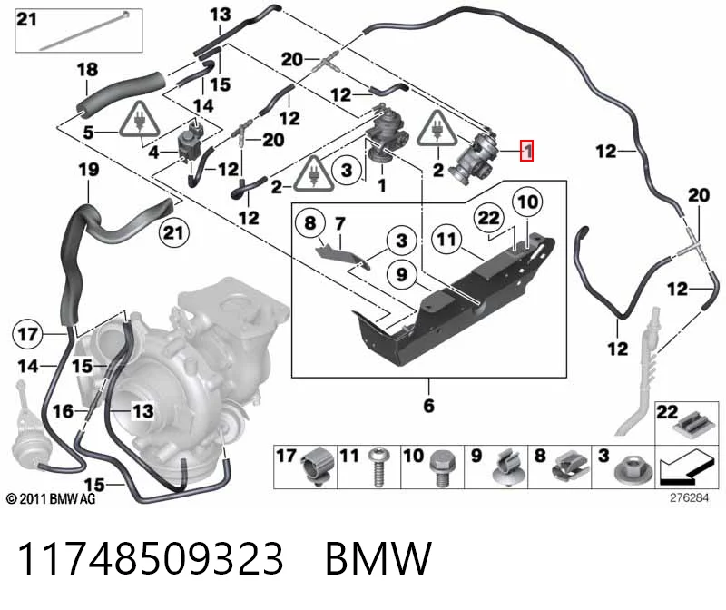 11748509323 BMW Válvula solenoide de control de presión de sobrealimentación