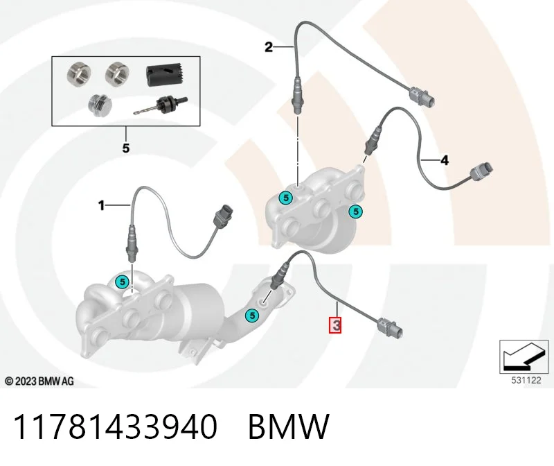 11781433940 BMW Sonda lambda de oxígeno posterior al catalizador