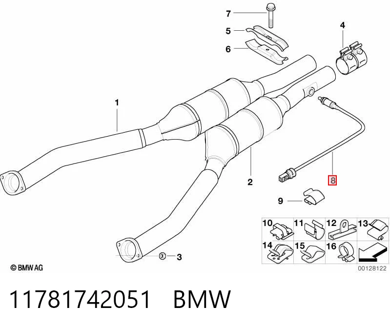 11781742051 BMW Sonda lambda de oxígeno posterior al catalizador