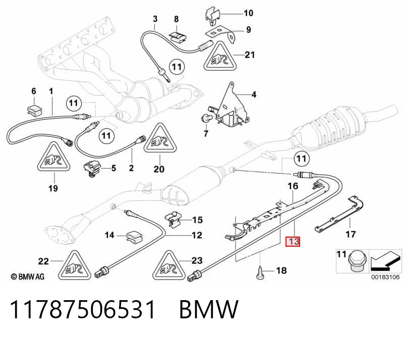 11787506531 BMW Sonda lambda de oxígeno posterior al catalizador
