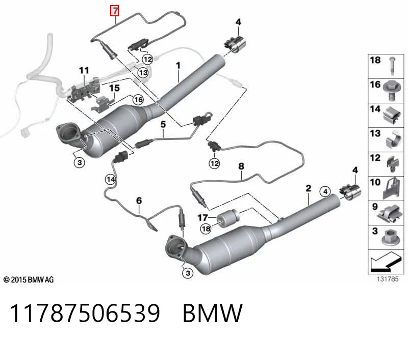 11787506539 BMW Sonda lambda, sensor de oxígeno después del catalizador derecho
