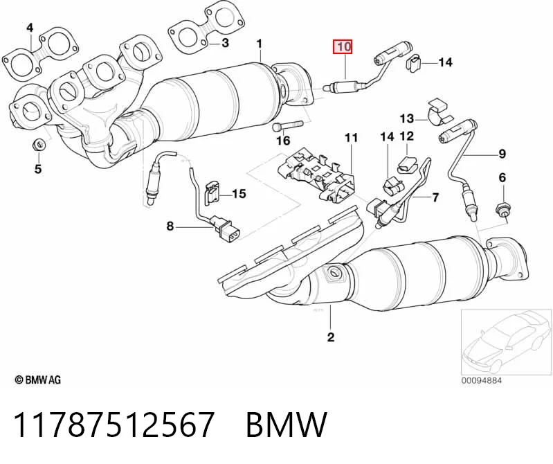 11787512567 BMW Sonda lambda de oxígeno posterior al catalizador
