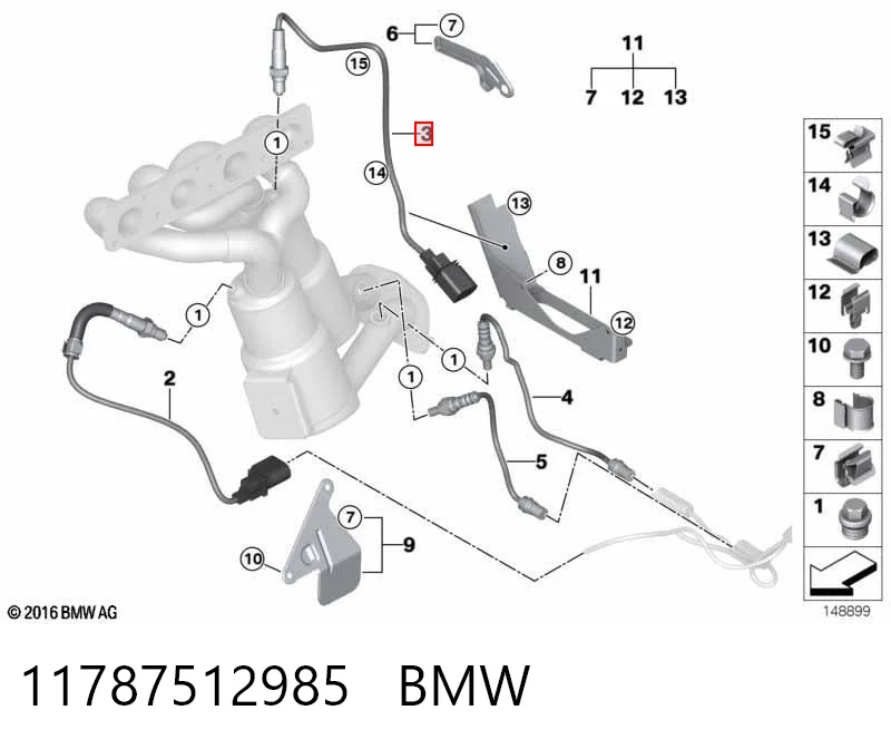 Sensor de oxígeno previo al catalizador 11787512985 Rolls-royce