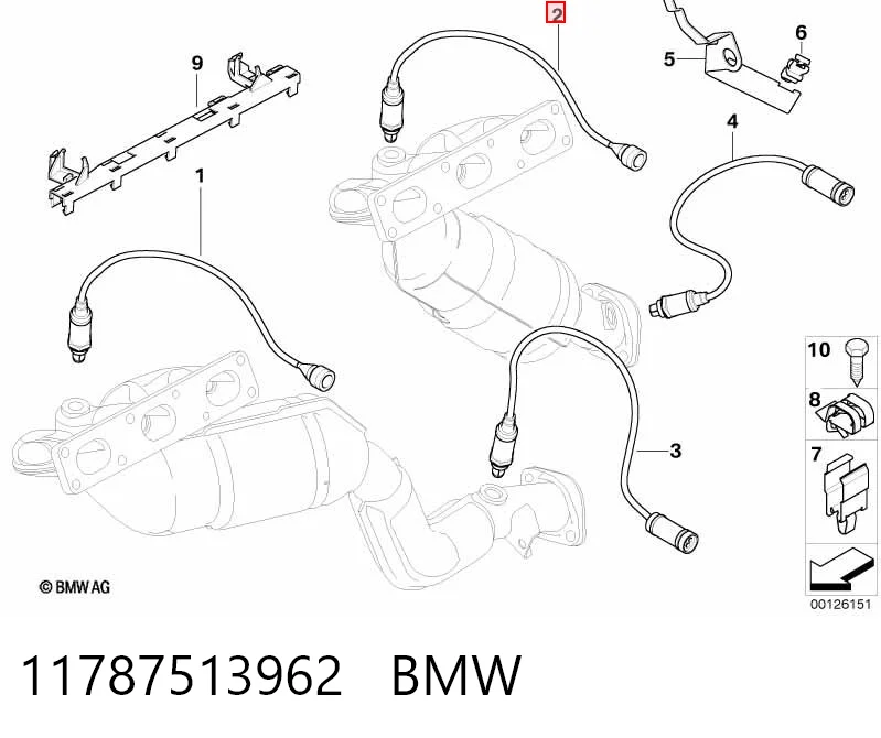 11787513962 BMW Sonda lambda, sensor de oxígeno antes del catalizador derecho