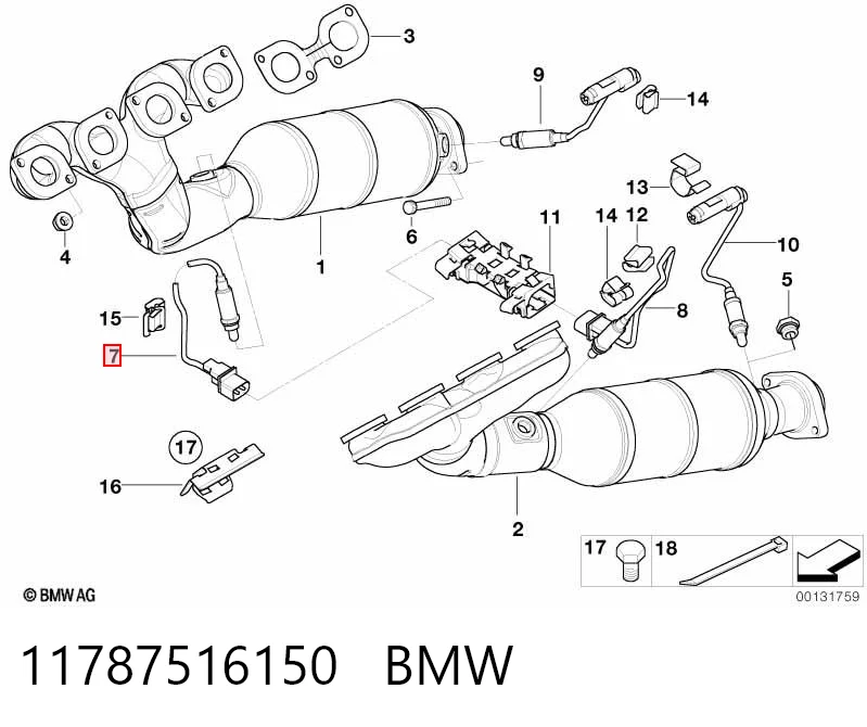 11787516150 BMW Sonda lambda, sensor de oxígeno antes del catalizador izquierdo