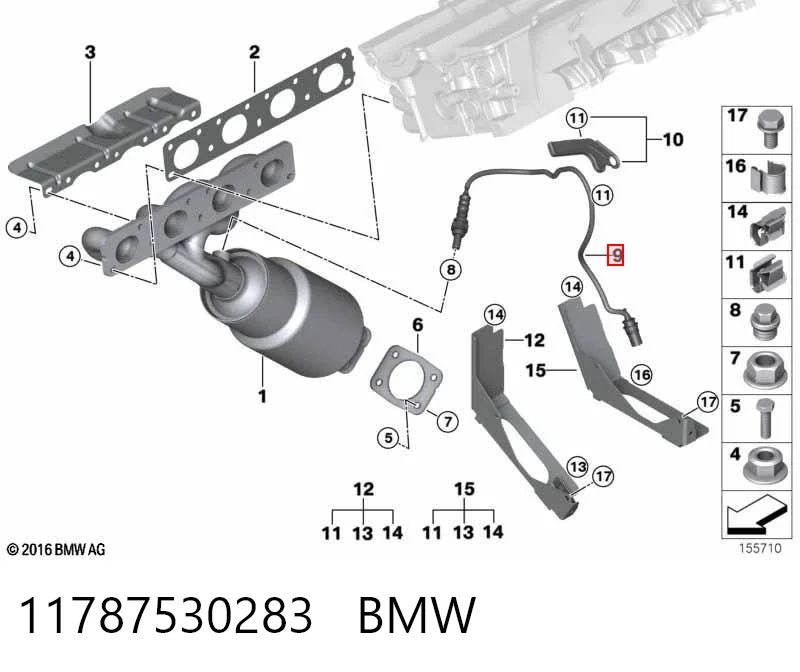 11787530283 BMW Sensor de oxígeno previo al catalizador