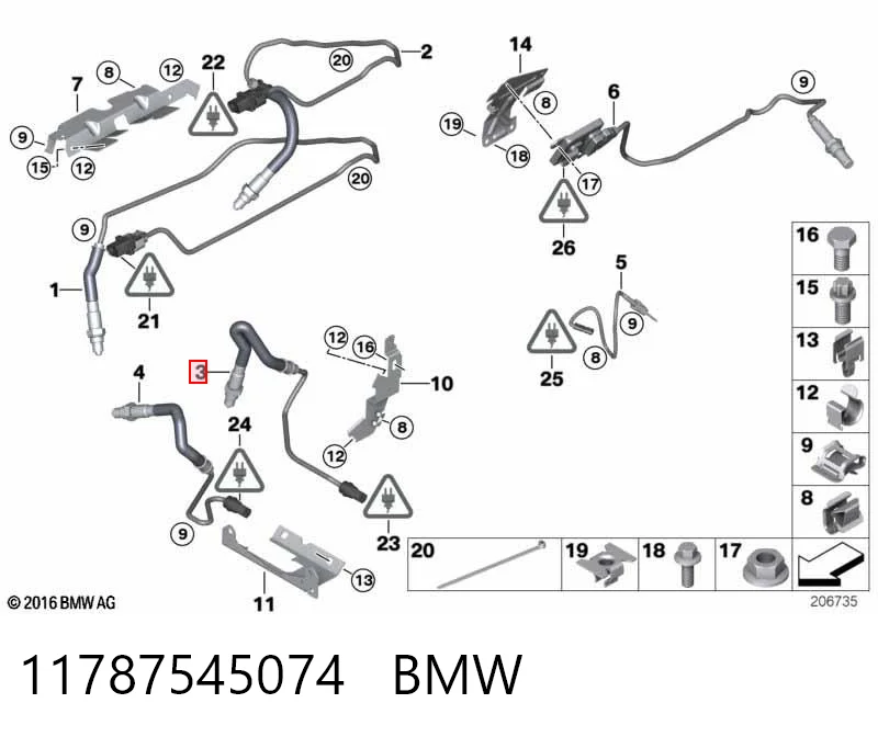 11787545074 BMW Sonda lambda de oxígeno posterior al catalizador
