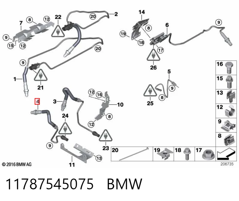 11787545075 BMW Sonda lambda de oxígeno posterior al catalizador