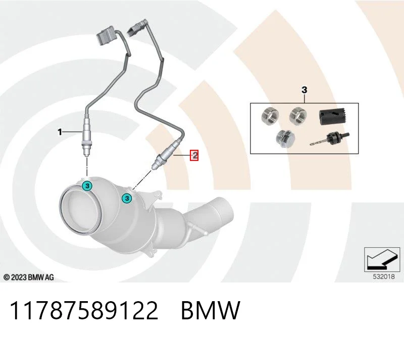 11787589122 BMW Sonda lambda de oxígeno posterior al catalizador