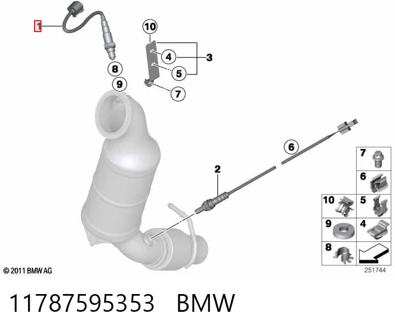 11787595353 BMW Sensor de oxígeno previo al catalizador
