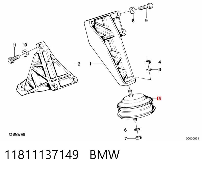 11811137149 BMW Almohada del Motor Izquierda / Derecha