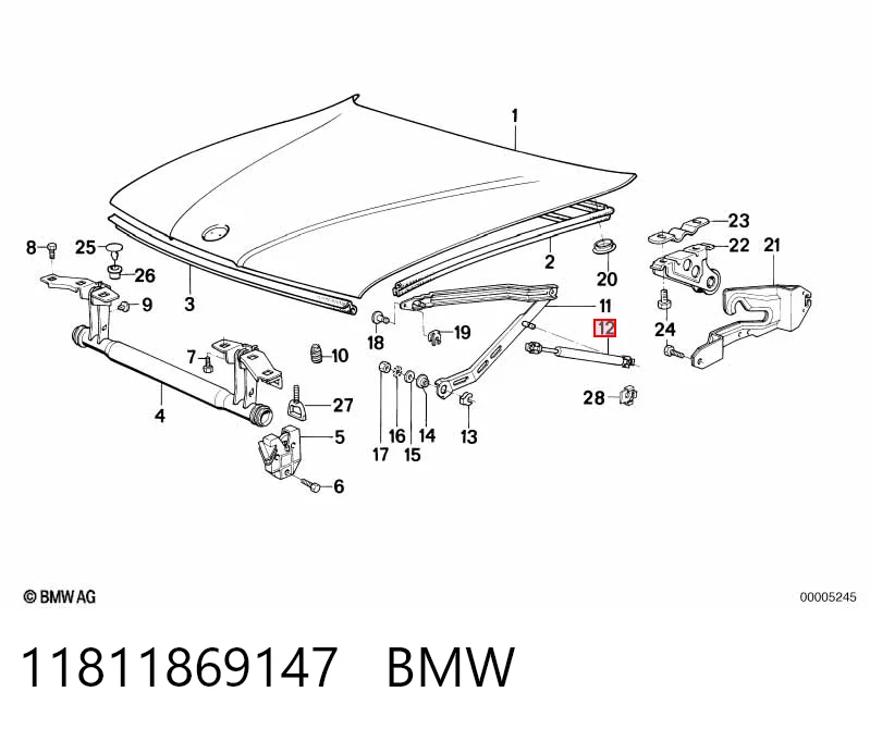 Comprar Amortiguador de capó BMW 7  E32 a bajo precio