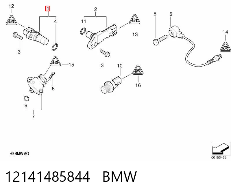 12141485844 BMW Sensor de posición del cigüeñal