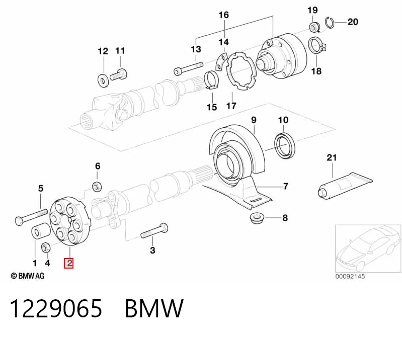 1229065 BMW Acoplamiento elástico delantero del cardán