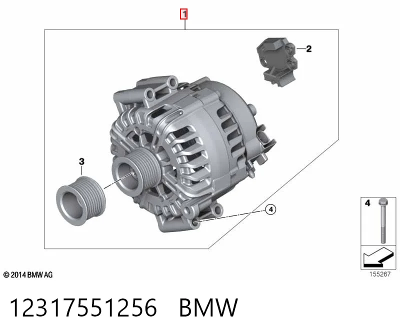 12317551256 BMW Alternador de coche