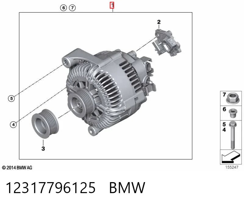 12317796125 BMW Alternador de coche