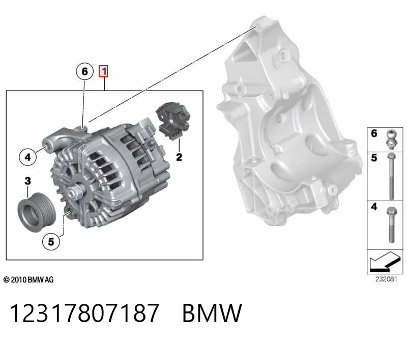 12317807187 BMW Alternador de coche