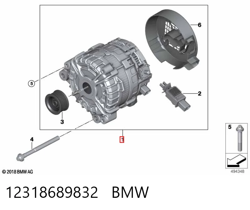 12318689832 BMW Alternador de coche